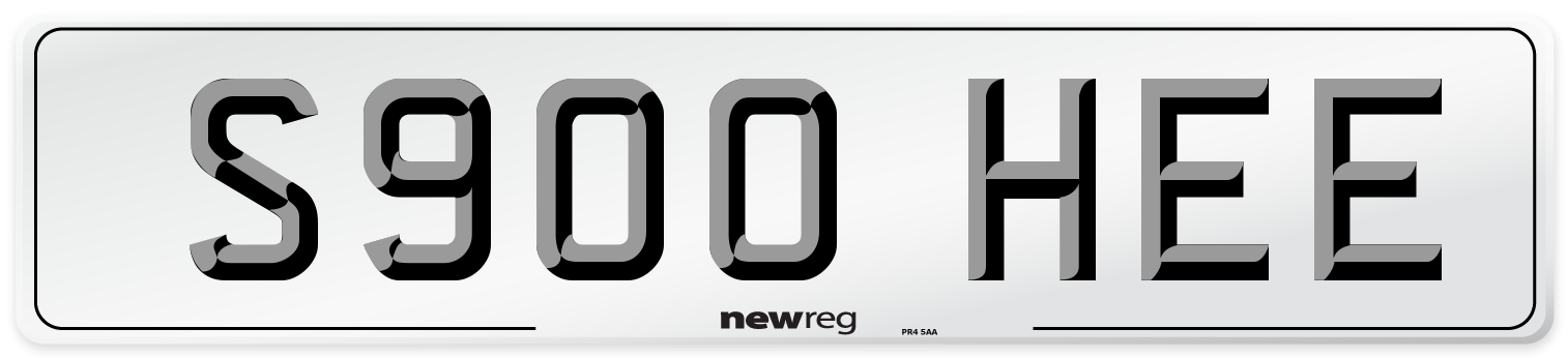 S900 HEE Number Plate from New Reg